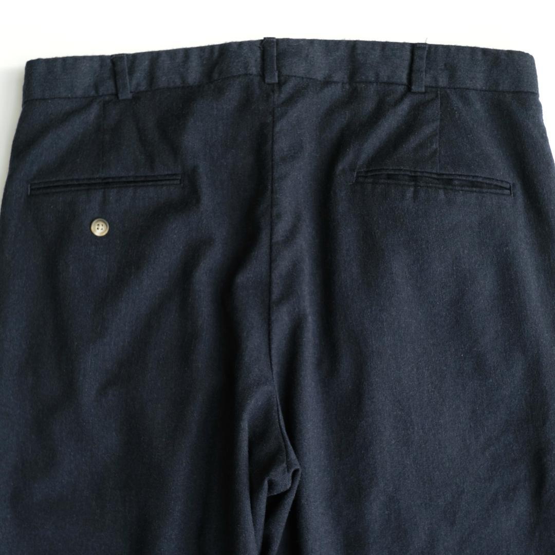 LANDS'END USA製 90s ウールツータックスラックス 紺 36