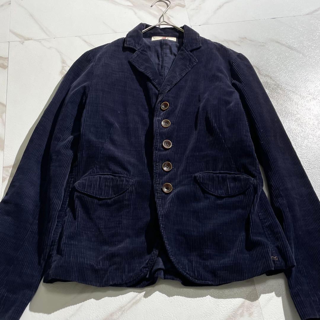 入手困難✨ 45R コーデュロイジャケット Rロゴ刺繍 ネイビー ボタン