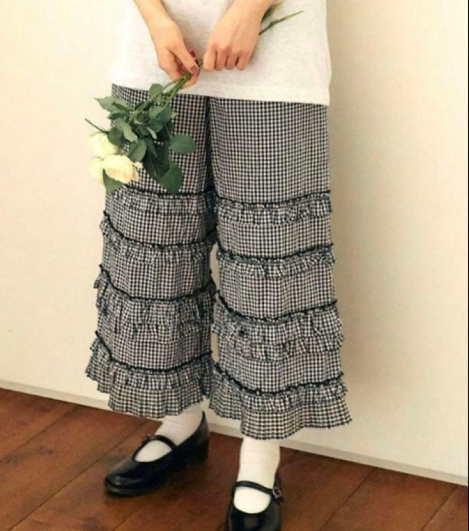 パンツ fig London DECO gingham pants