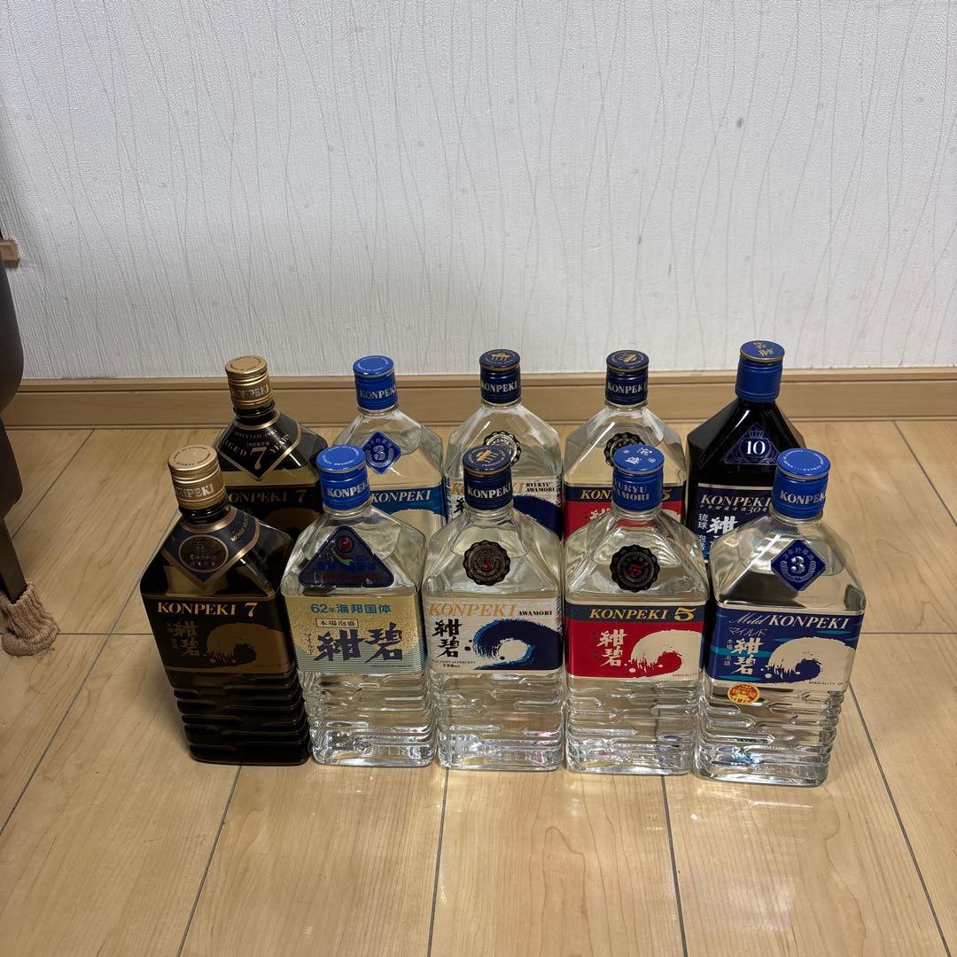 未開封　各年代の泡盛紺碧10本セット