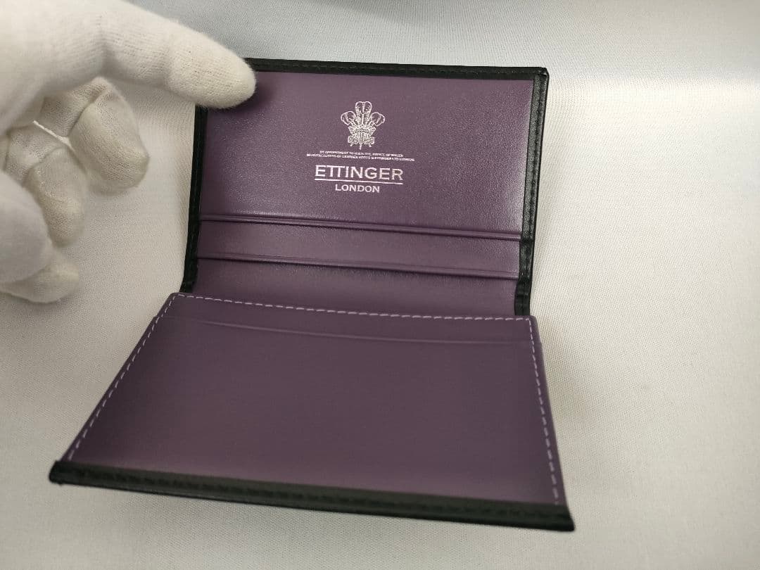 ETTINGER エッティンガー 名刺入れ カードケース パープル ほぼ未使用
