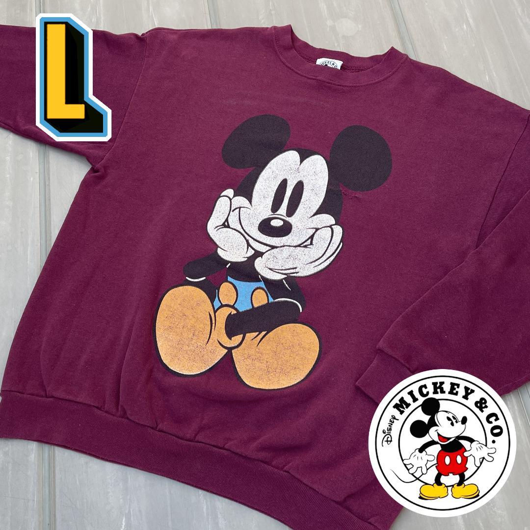 【90年代USA製】ディズニー ミッキー スウェット 青パン お座り ビンテージ