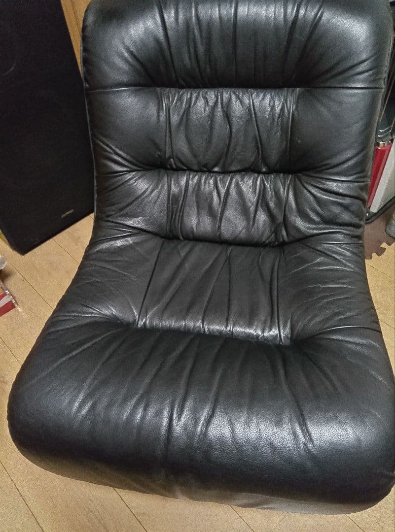 本革ブラックソファ　年代物、美品