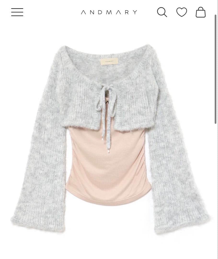 ワンピース andmary Tina knit set gray