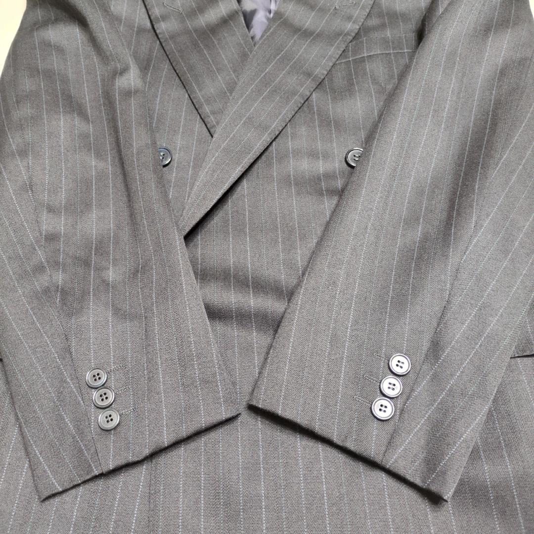 ✨美品✨イヴサンローラン ダブルスーツ セットアップ 黒 ストライプ 万能 式典