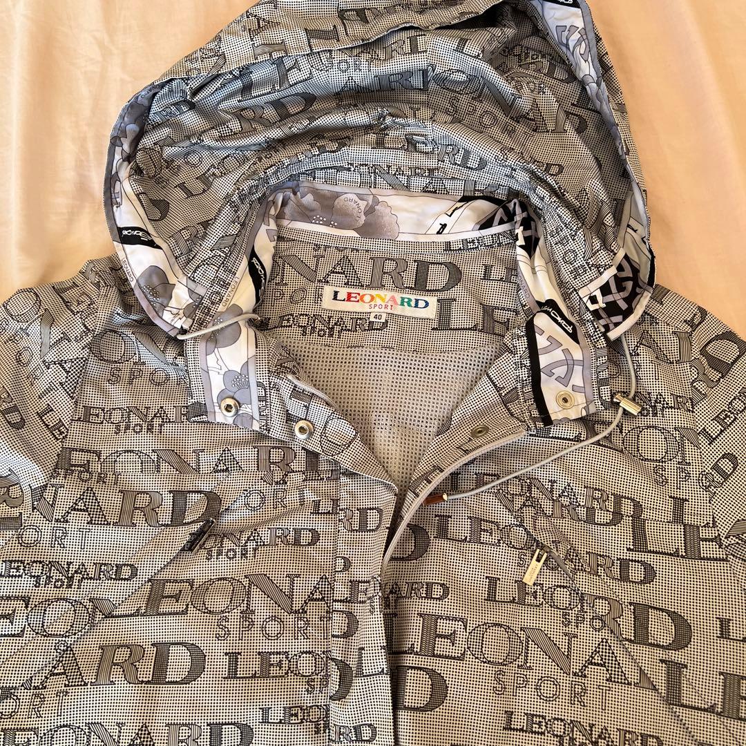 LEONARD ロゴプリント フード付きジャケット