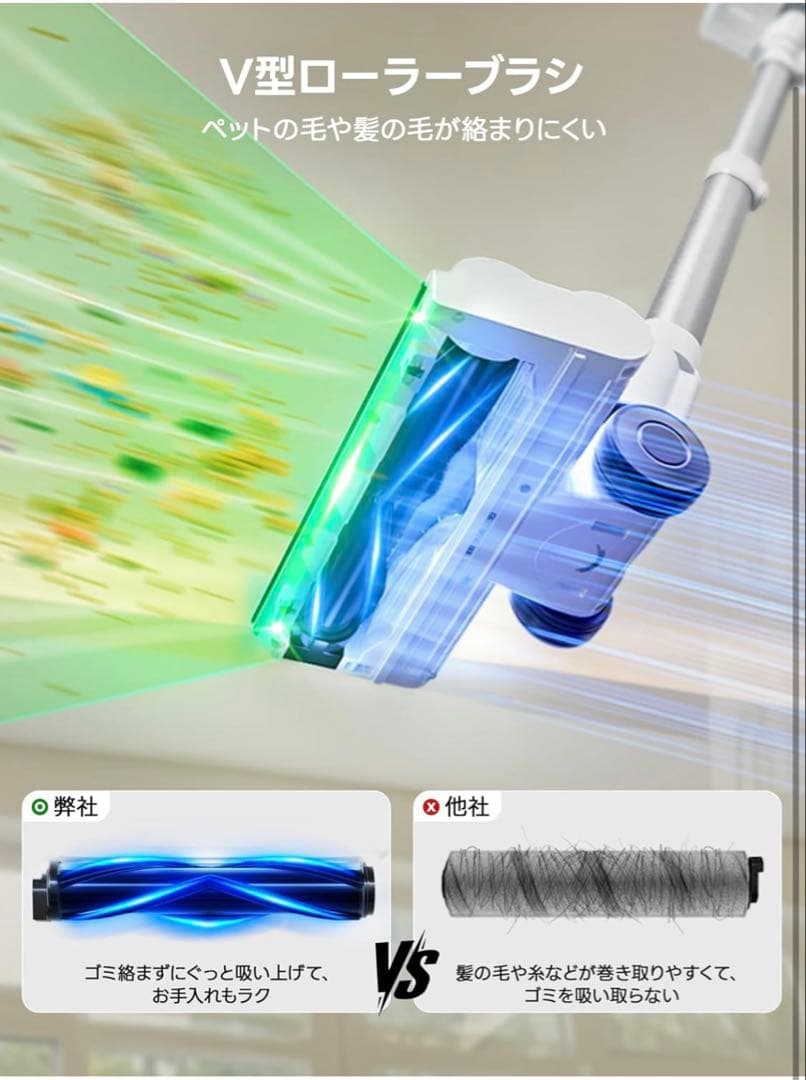 掃除機 コードレス 42000pa LEACCO コードレス掃除機 自立式 軽量