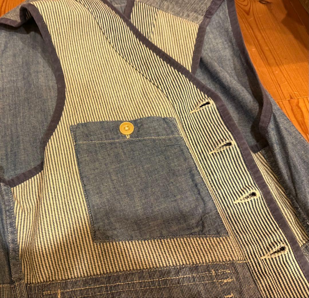 【美品】RRL ヒッコリー柄ベスト　サイズS