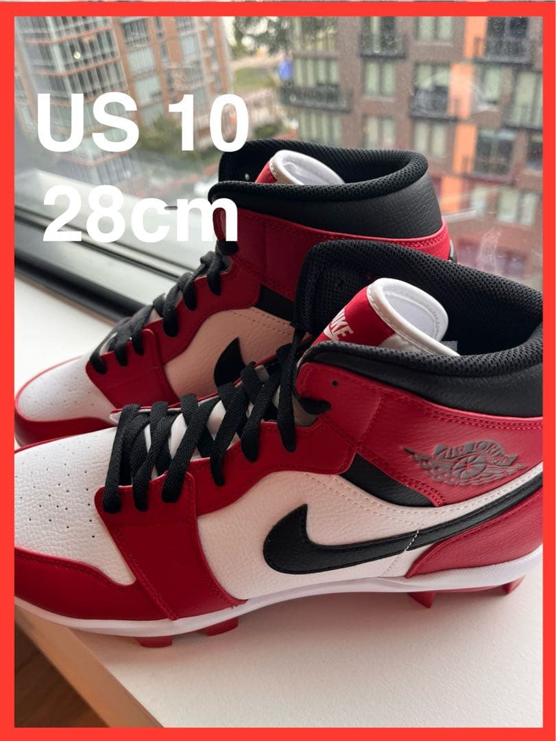 US 10 28cm Jordan 1 レトロMCS野球スパイク