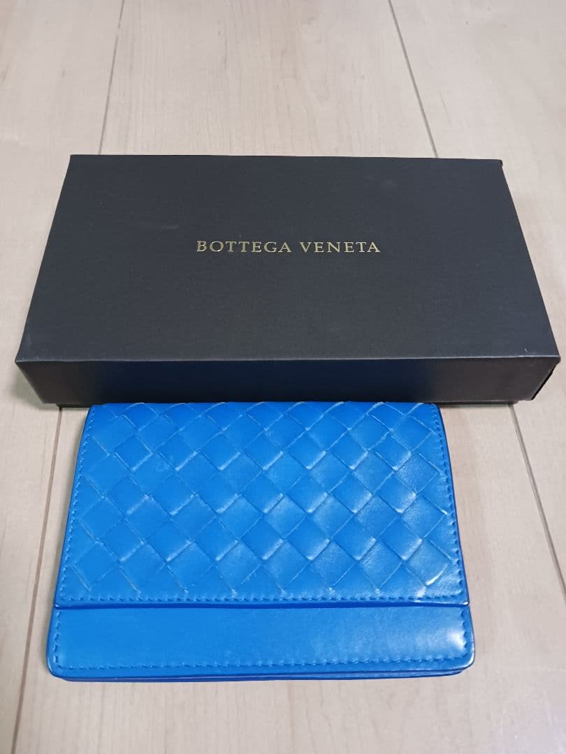 最終値下げ！Bottega Veneta 青 レザー 名刺入れ