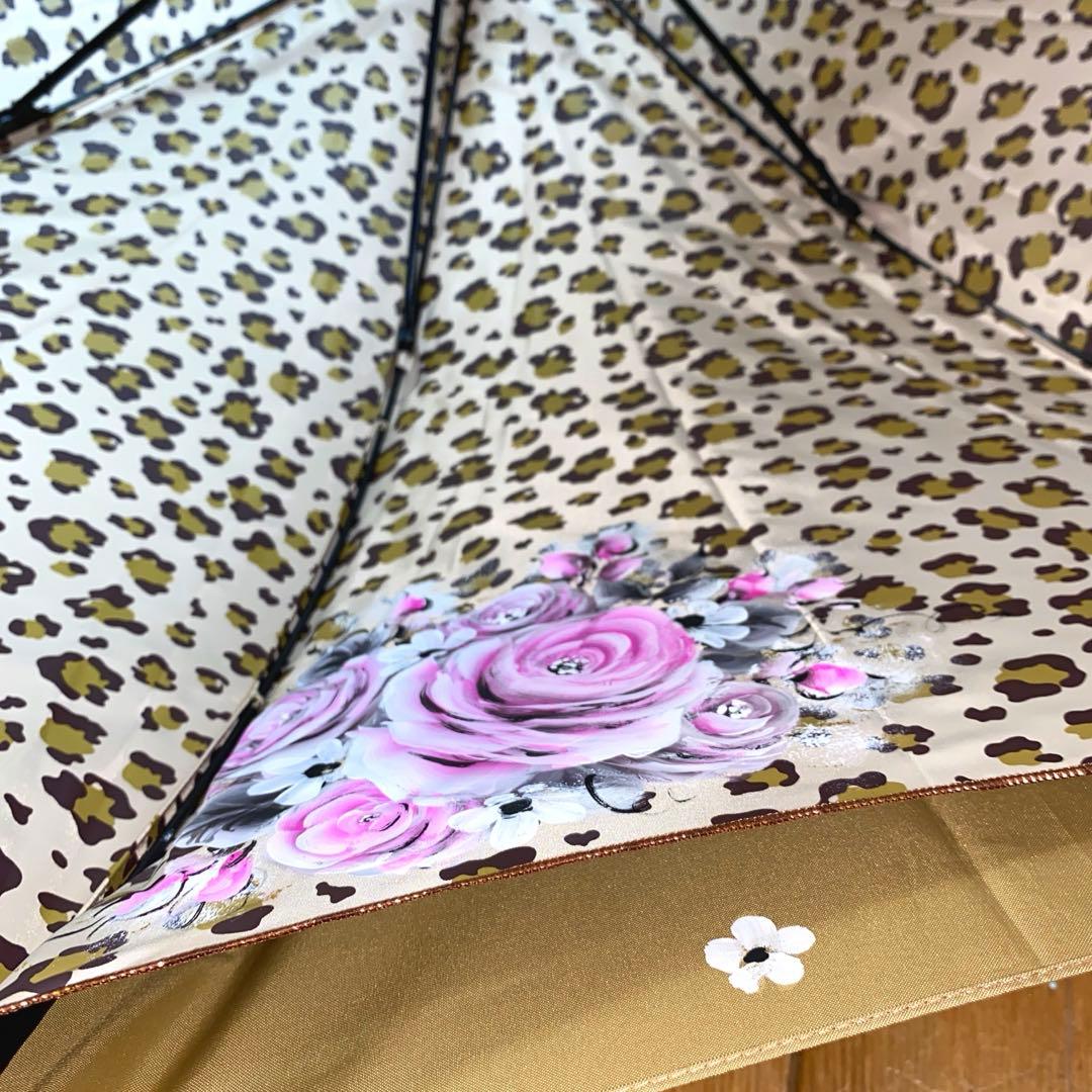 長傘　ランタン　薔薇　手描き　トールペイント