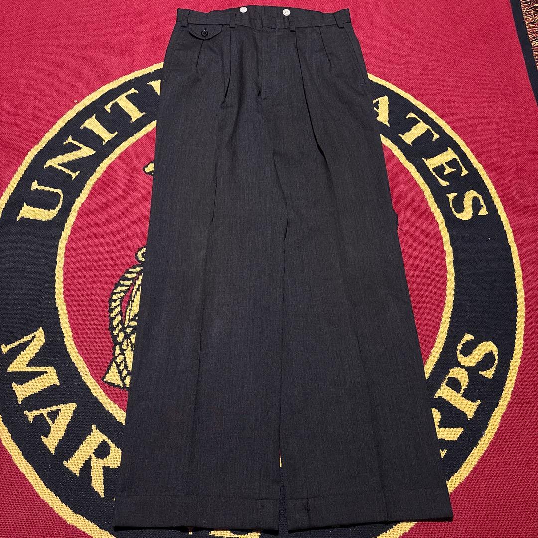 90s ラルフローレン　ラルフ　スラックス　ワイド　極太　ギャバ