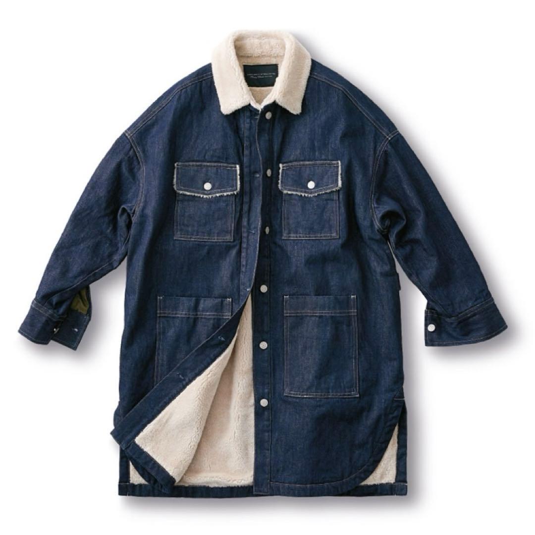 完売サイズ♡サニークラウズ 裏ボアジージャンコート インディゴブルーデニムコート
