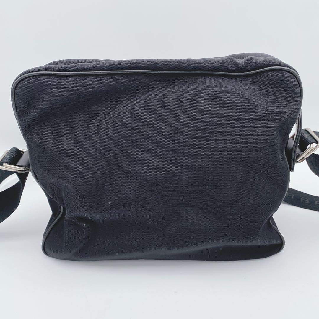 希少 バーバリーロンドン ショルダーバッグ ロゴ刻印 ノバチェック 黒 男女兼用