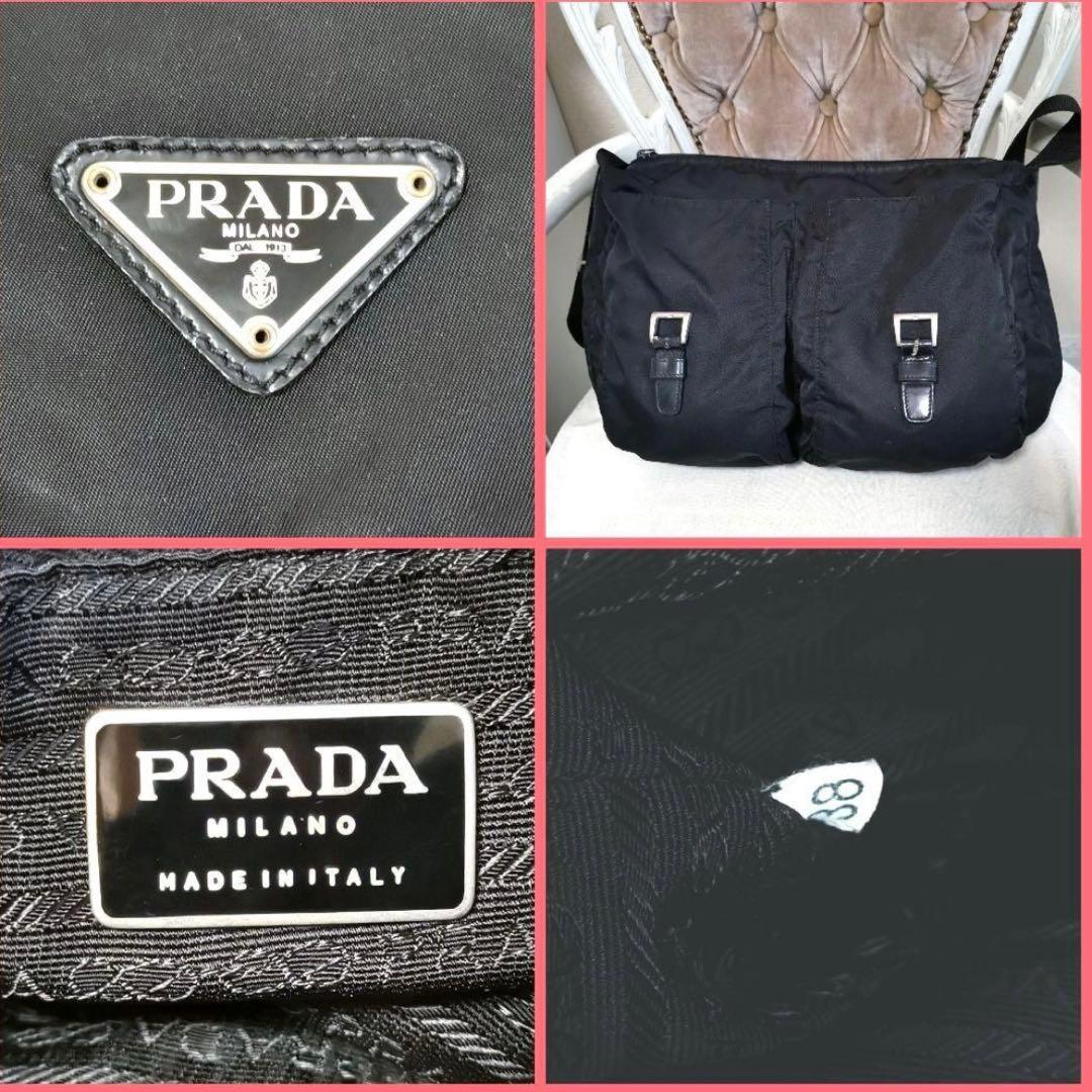 【正規品】プラダPRADA 大きめサイズ斜めがけショルダーバッグ 黒 ポコノ