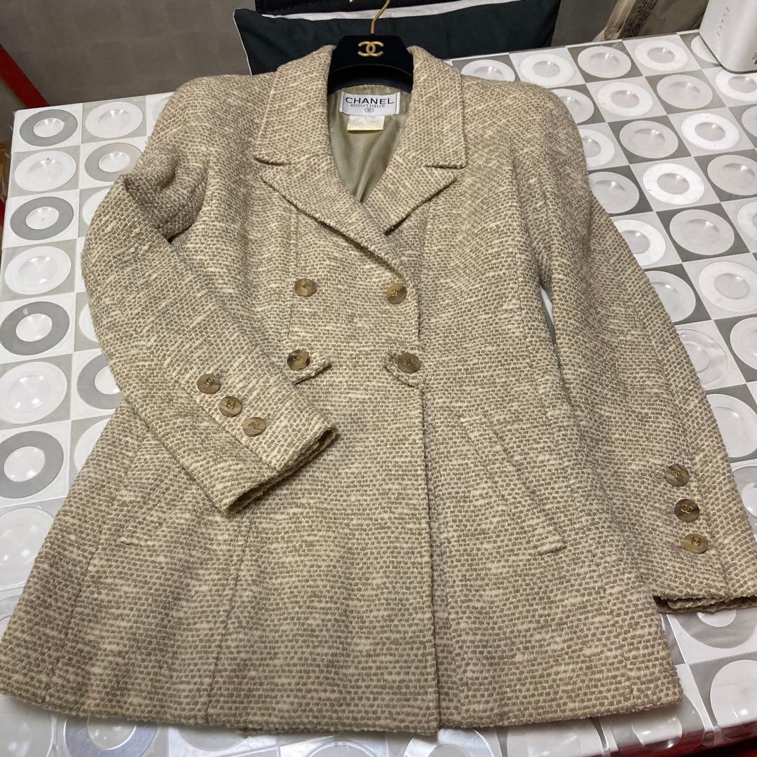 最終お値下げ シャネル CHANEL ジャケット コート ベージュ CCボタン