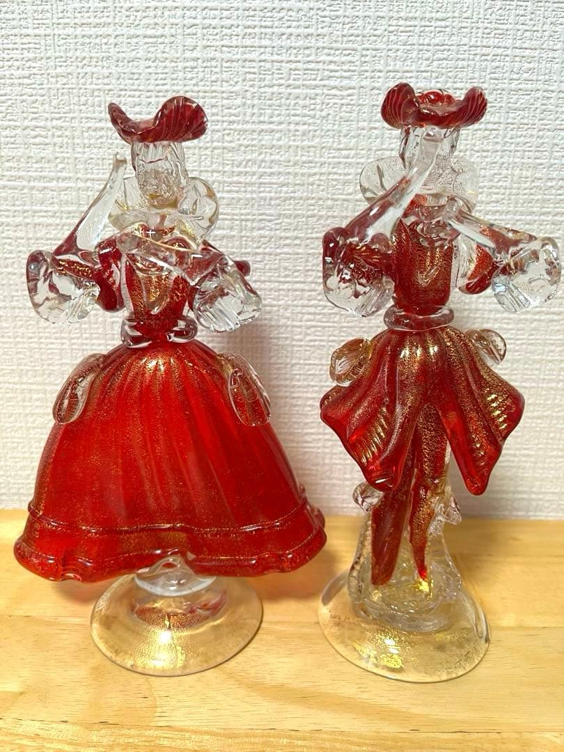 【希少・美品】ベネチアンガラス フィギュリン 人形 ヴェネチアン アンティーク