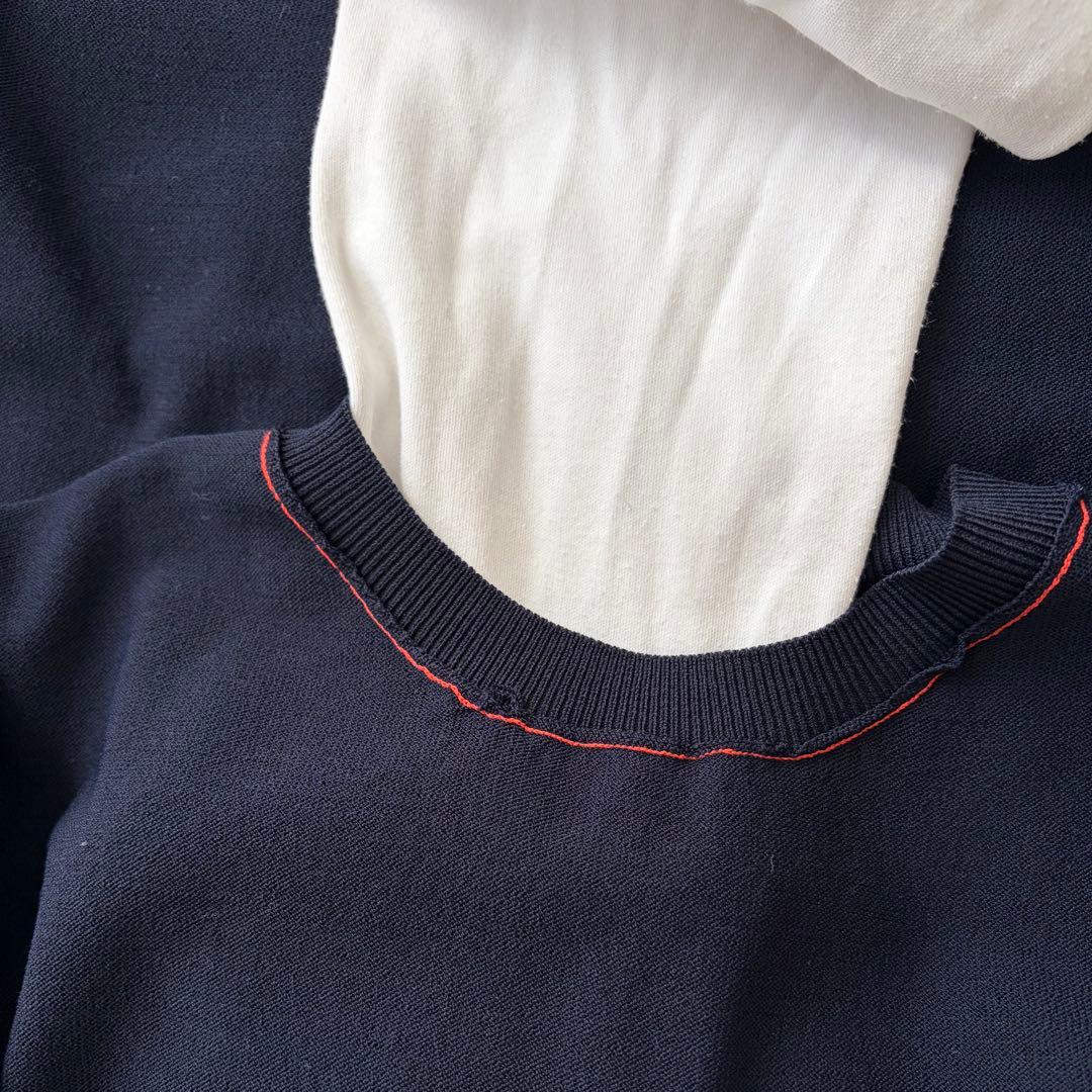 ENOF ロングニットドレス ネイビー L