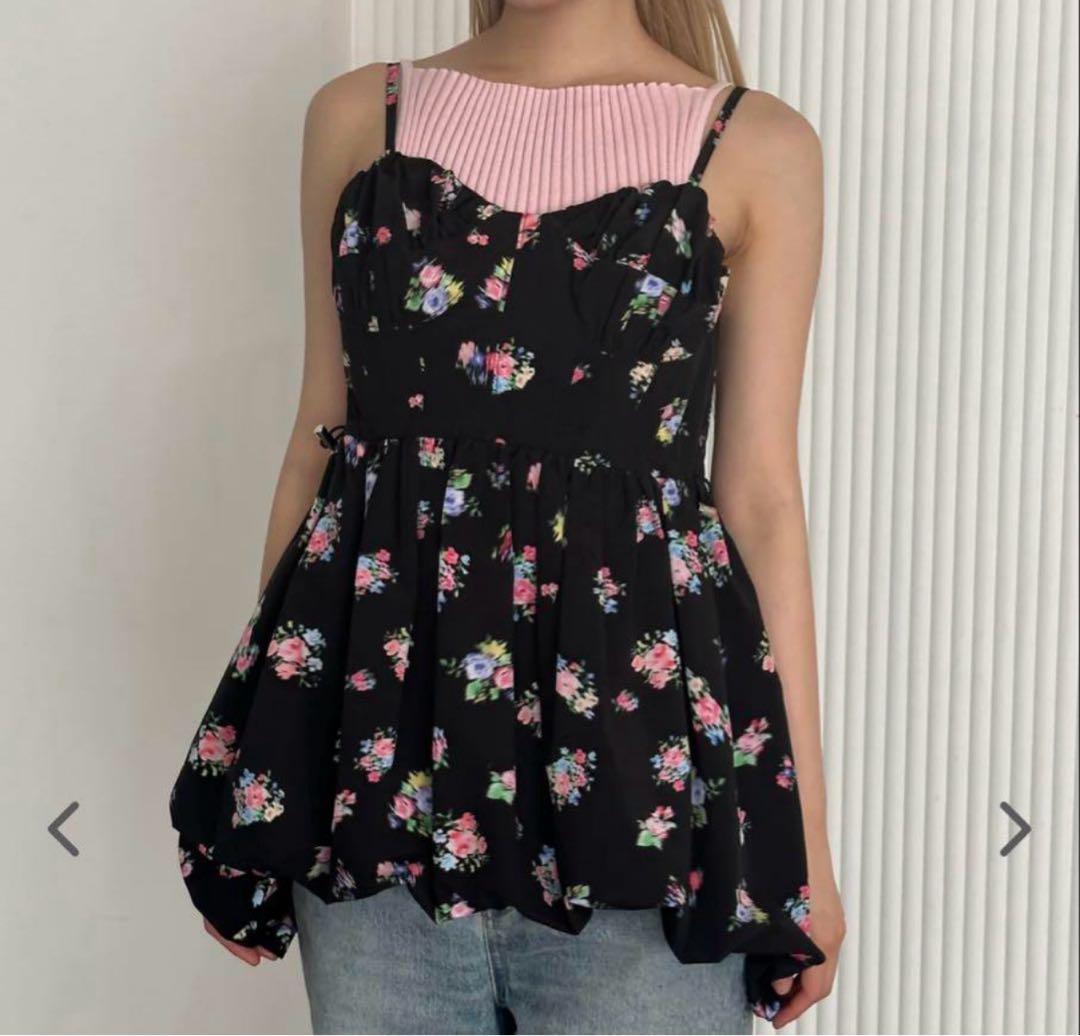 POPPY あさぎーにょ　バルーンフラワーキャミチュニック