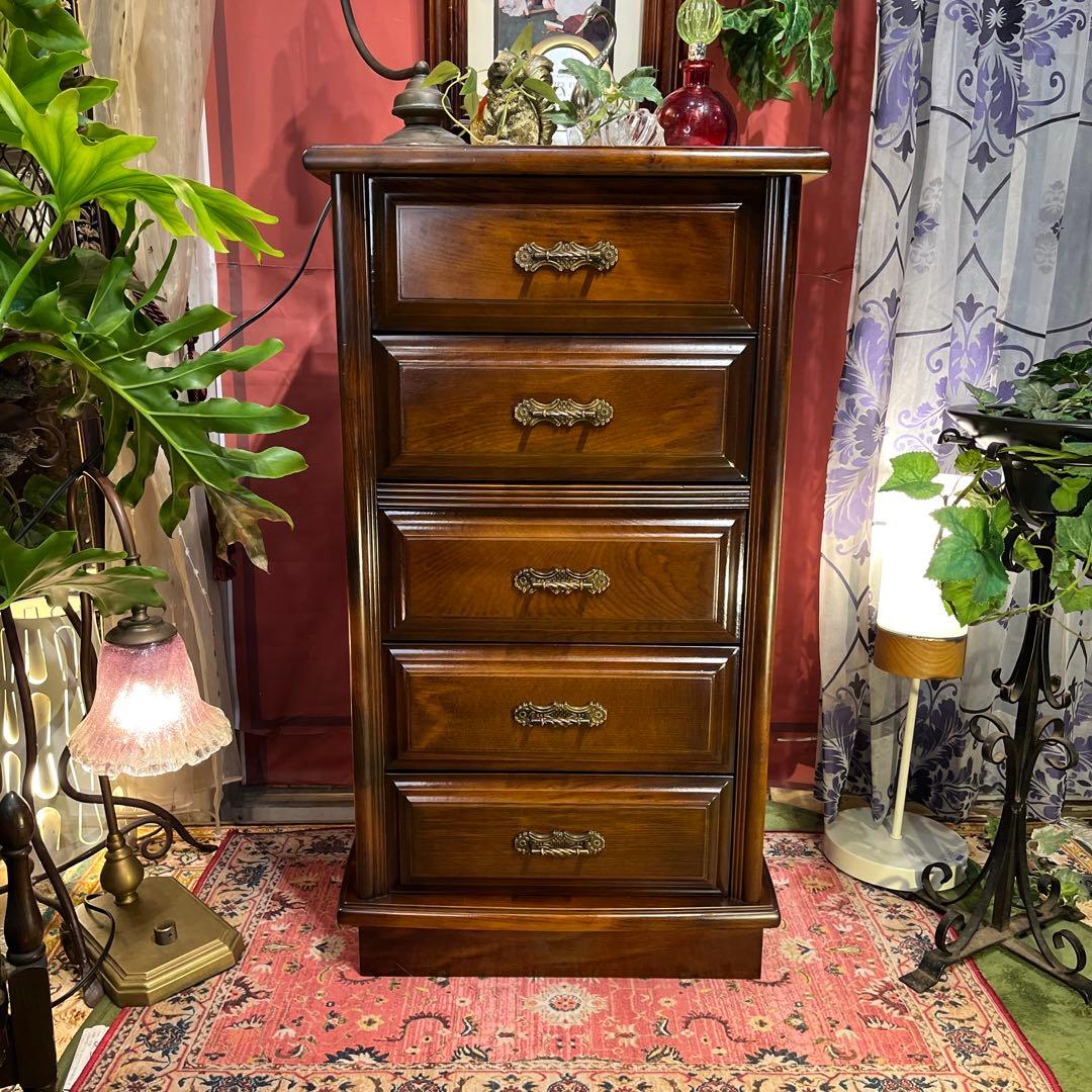 Sale アンティーク　５DR コンパクト　チェスト　キャビネット