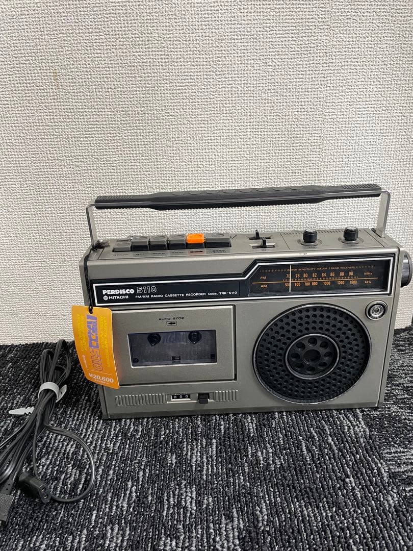 昭和レトロ HITACHI ラジカセ TRK-5110 タグ付き 動作品