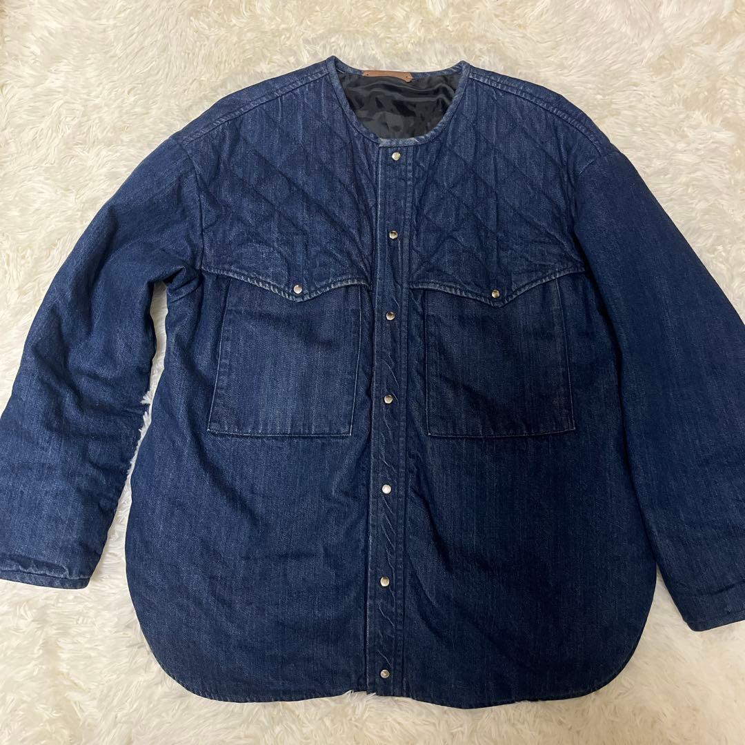 【極美品】GALERIE VIE セルヴィッチデニム キルトノーカラー ブルゾン