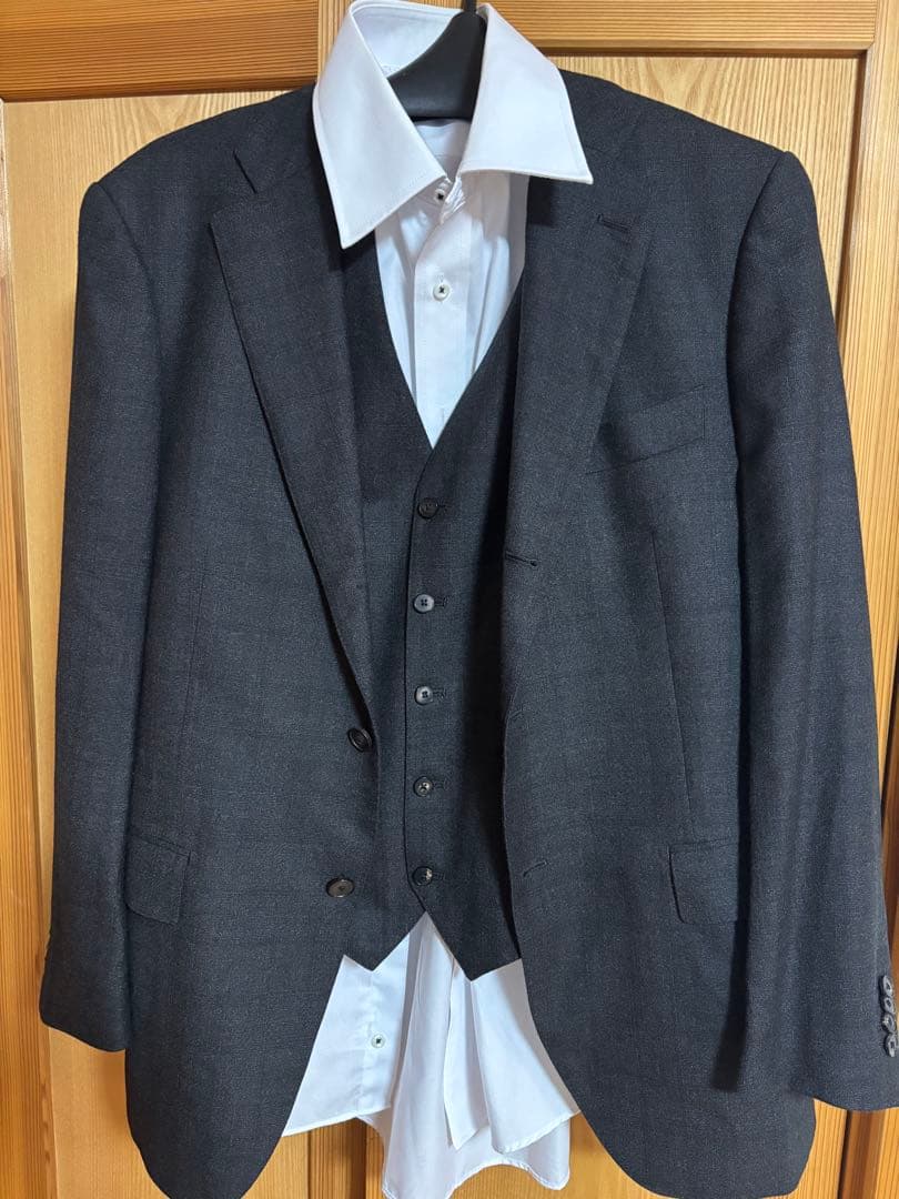 極美品 スーツカンパニー スリーピース 段返り 3B セットアップスーツ L
