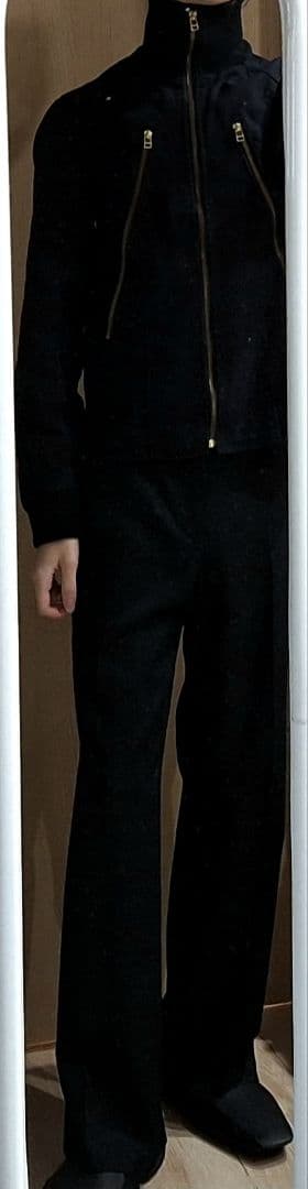 no tuck wide straight trousers　sullen