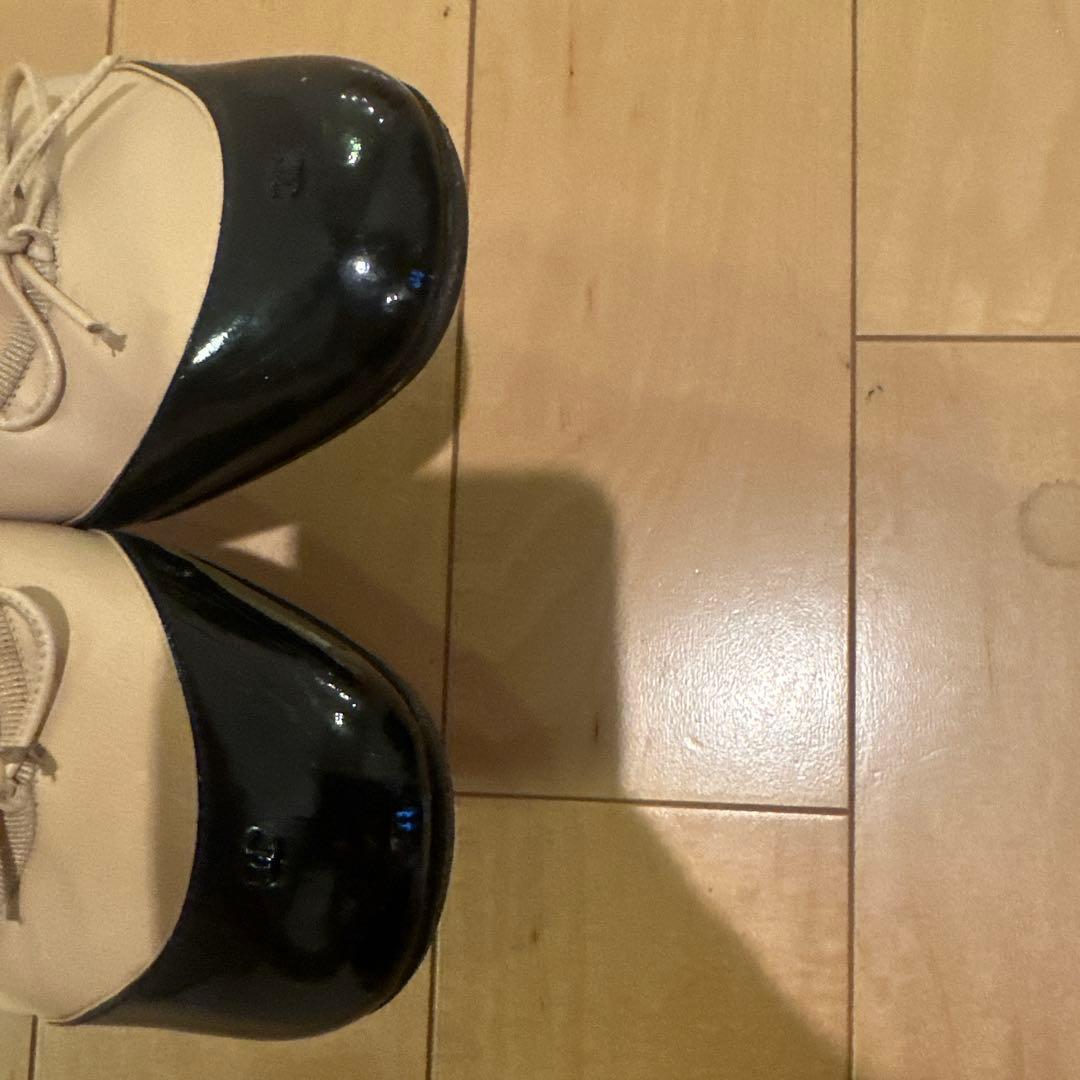 CHANEL ベージュ/ブラック ミュール　36.5
