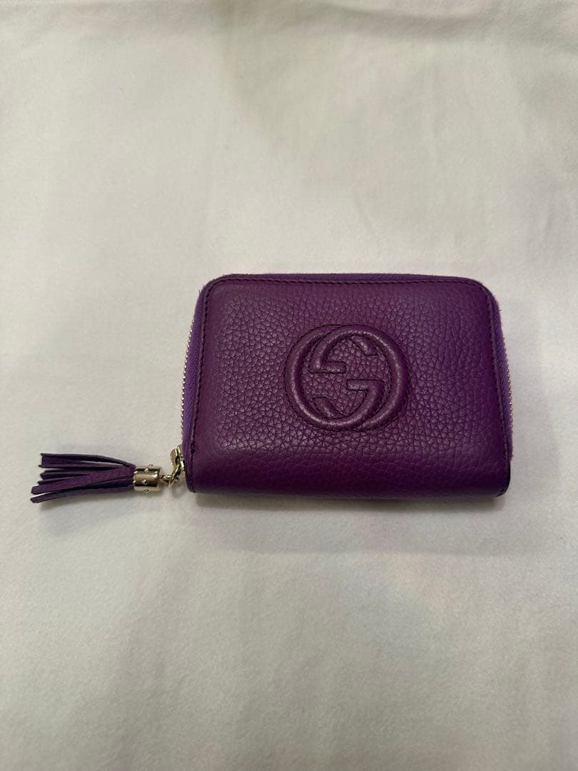 GUCCI ソーホー　パープル レザー 財布