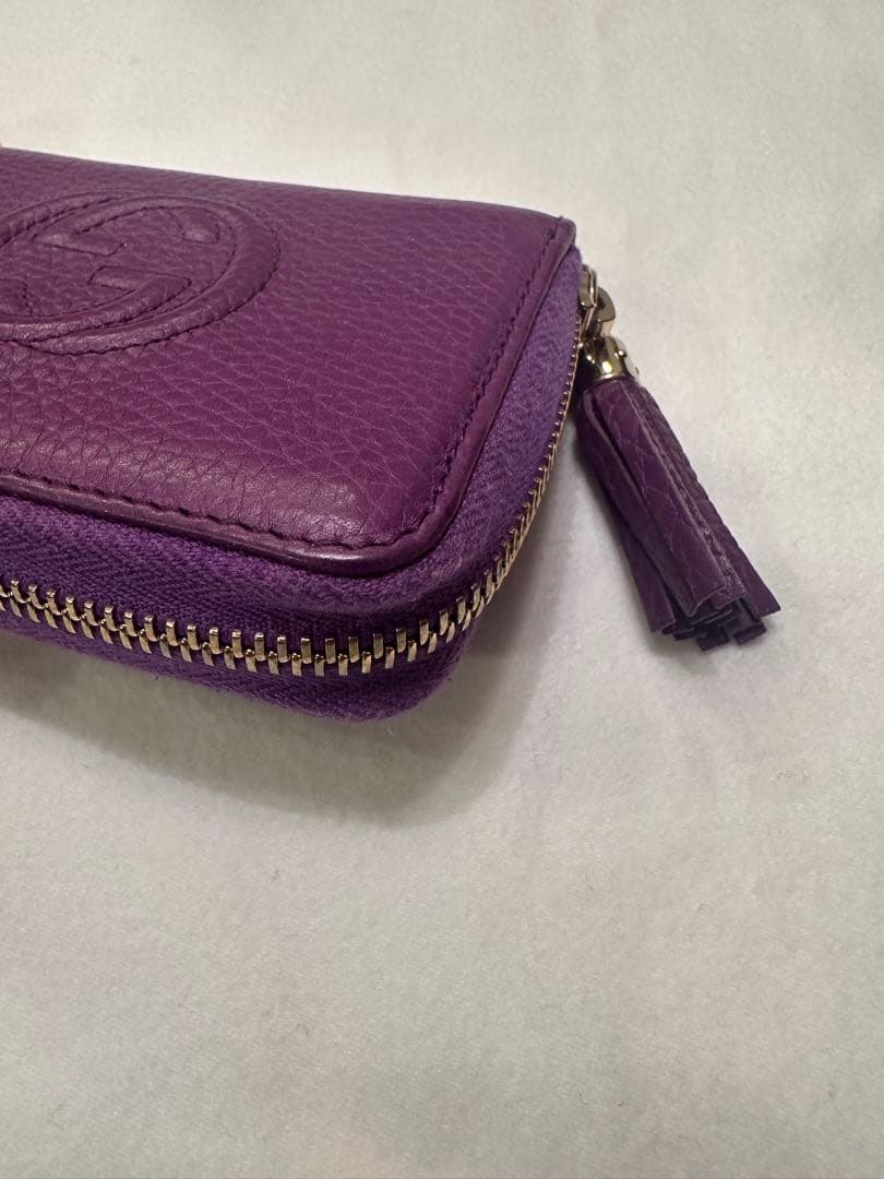 GUCCI ソーホー　パープル レザー 財布