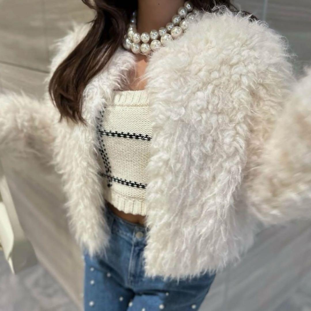 【美品】シェリエ sheller モフモフショートコート