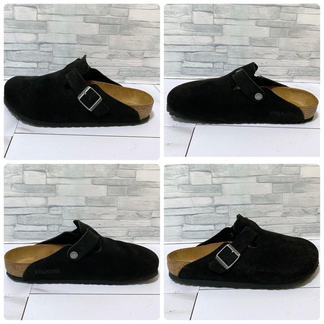 極美品 ビルケンシュトック ボストン サボサンダル スエードレザー 黒 26.5