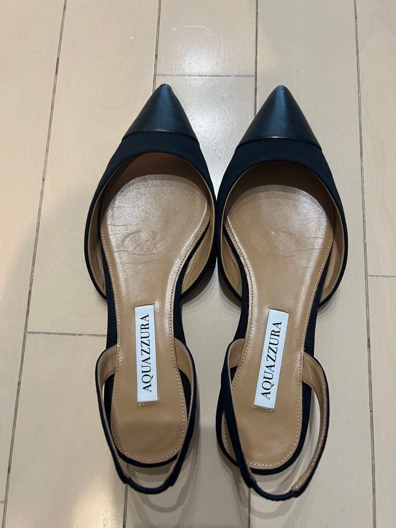 AQUAZZURA ブラックレザー ミュール