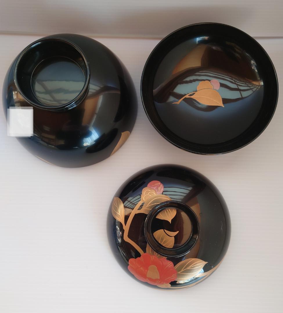 【メル96644】越前塗　吸物椀　一美作（５セット）