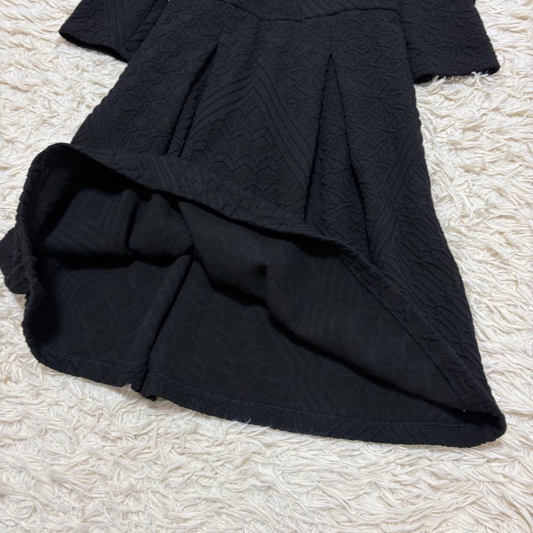 美品✨Max&Co 2wayビジュー襟ジャガードワンピース　Aライン　黒　M