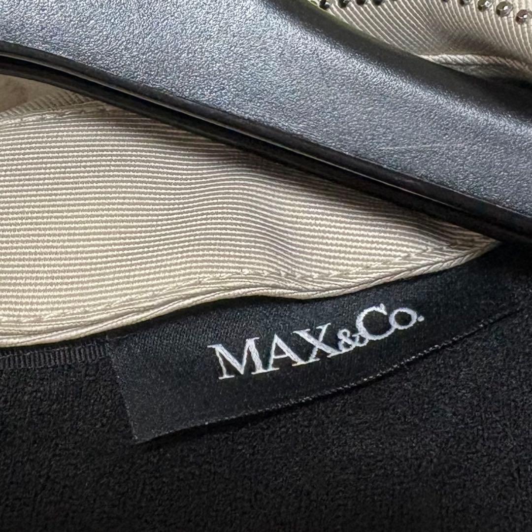 美品✨Max&Co 2wayビジュー襟ジャガードワンピース　Aライン　黒　M