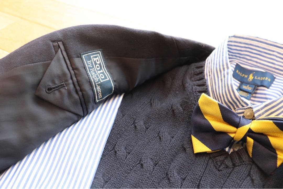 ラルフローレン120フォーマルスーツ5点紺ブレザー入学式結婚式美品