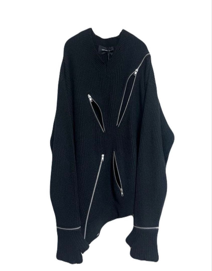 トップス GRANCY ZipDesign Asymmetry Knit