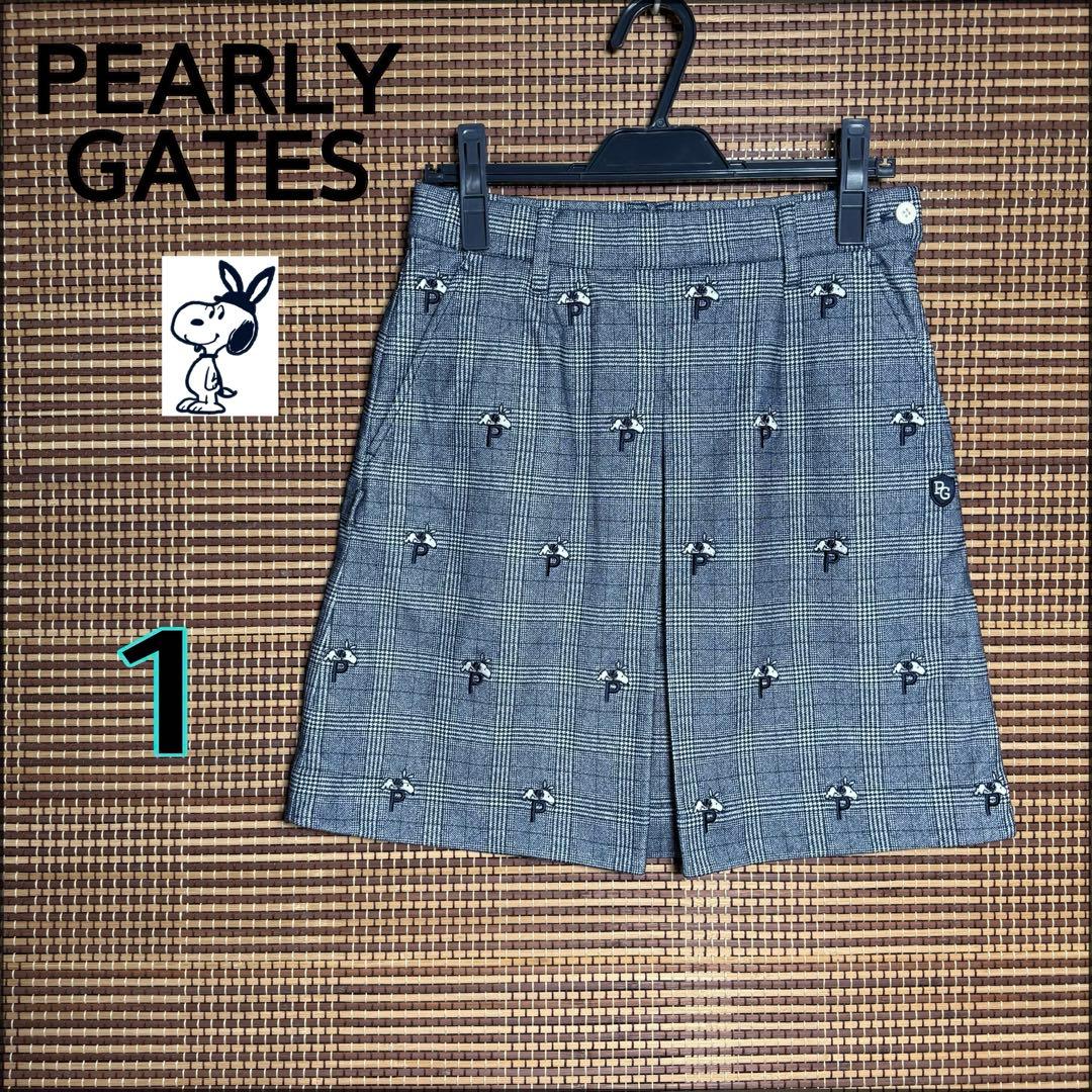 美品【PEARLY GATES×SNOOPY】グレンチェック ゴルフスカート 1