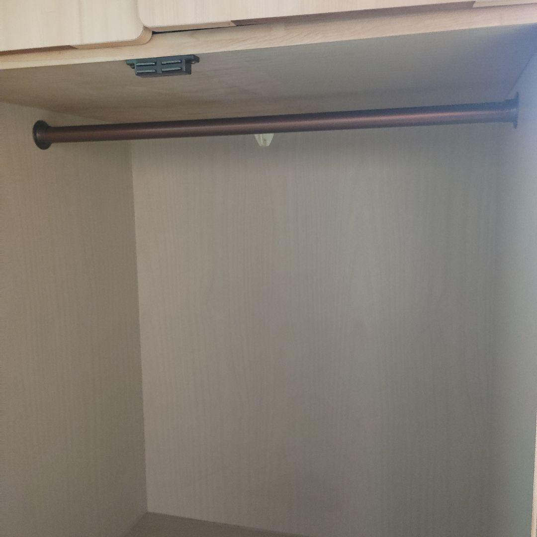 衣類収納ケース ライトベージュ ハンガーバー付き