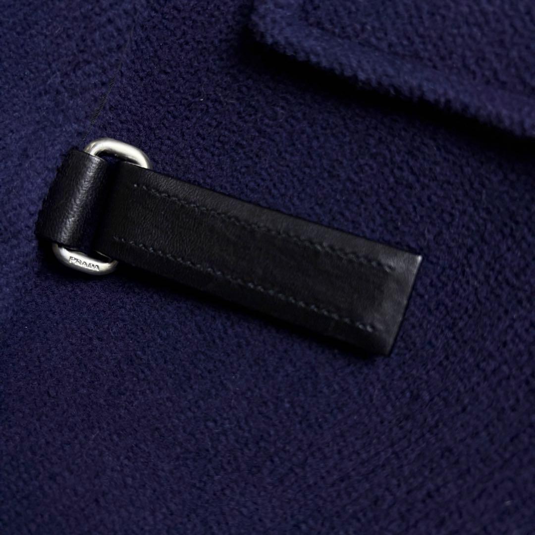 極美品✨PRADA ダブルフェイス レザーベルト フード コート 42