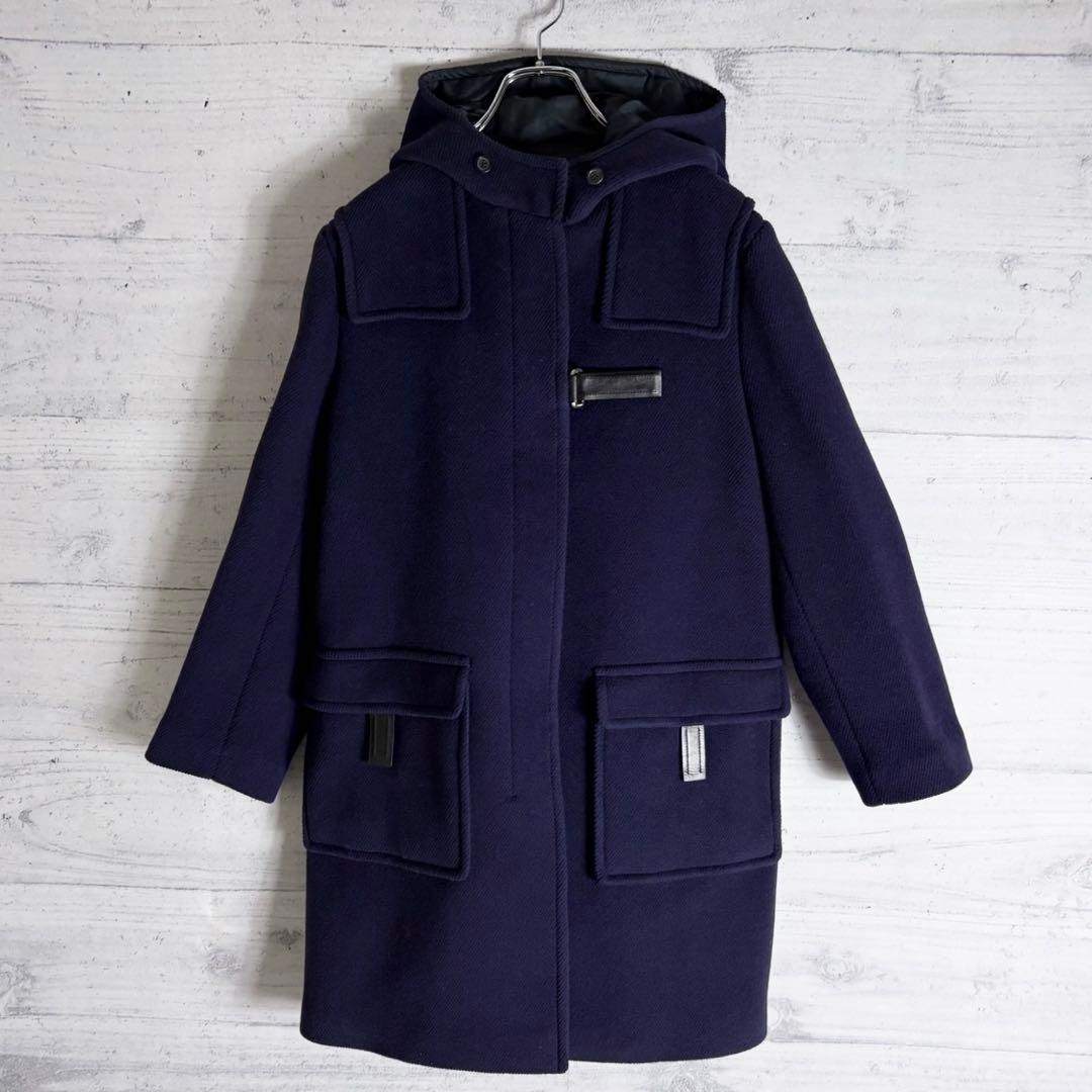 極美品✨PRADA ダブルフェイス レザーベルト フード コート 42