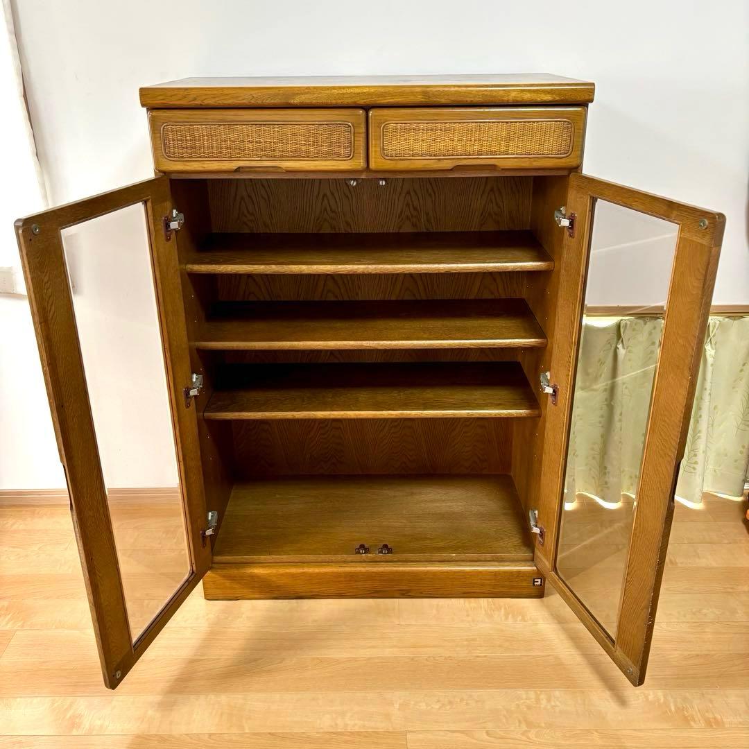 コスガ KOSUGA ガラスキャビネット 本棚 書棚 リビングボード