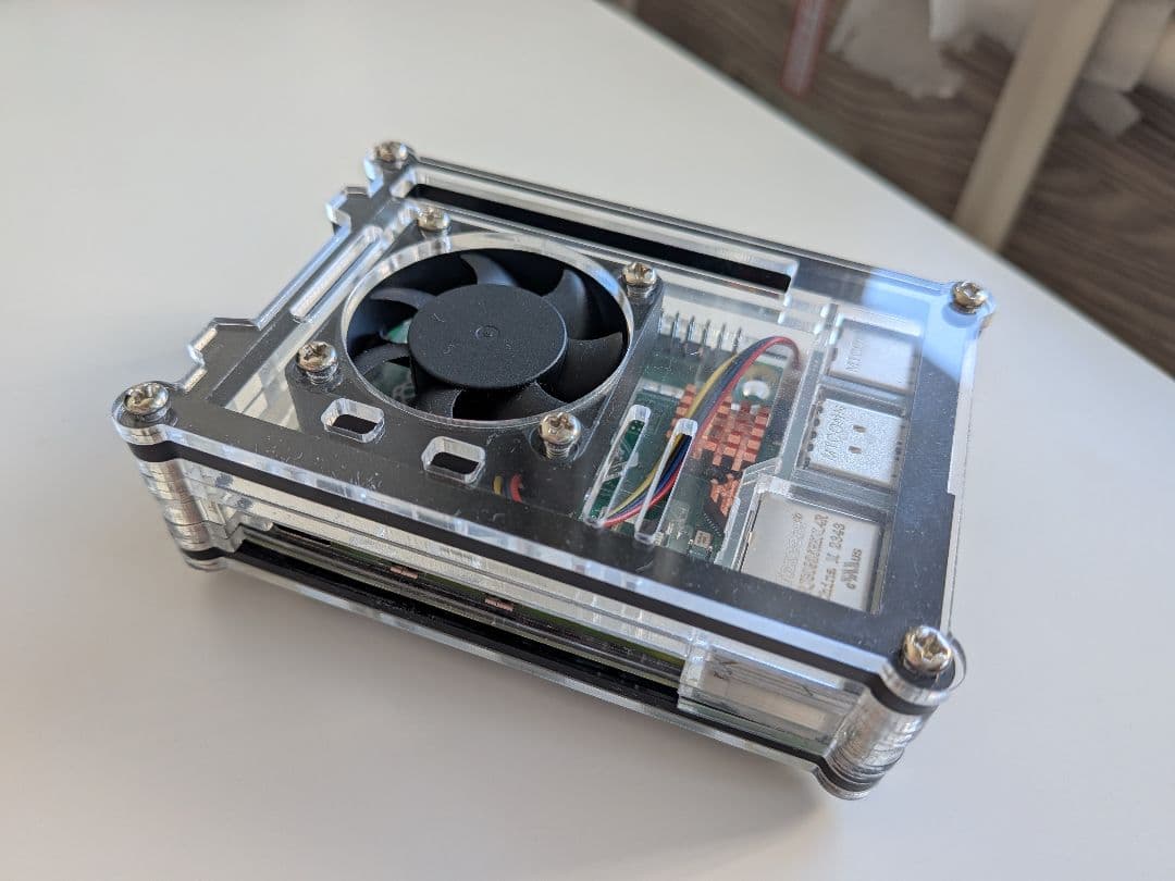 RaspberryPi5 電源アダプター ファン付きケース