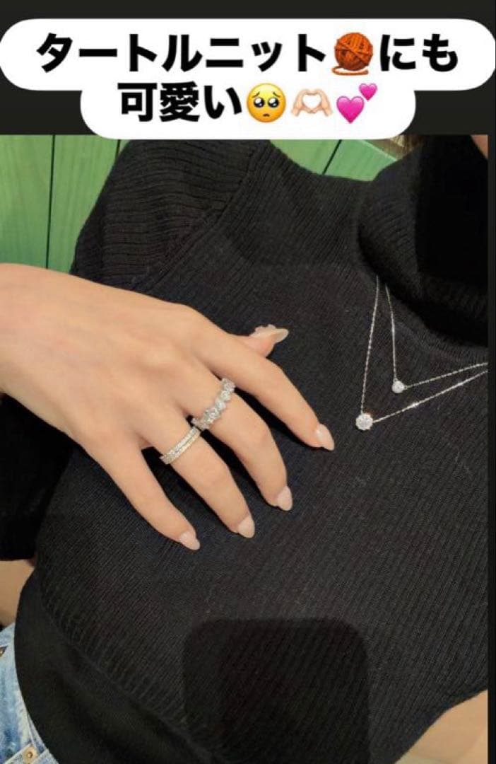 新品♡鈴木亜美さん　しーちゃん　コラボネックレス ♡プラチナ　一粒ダイヤ