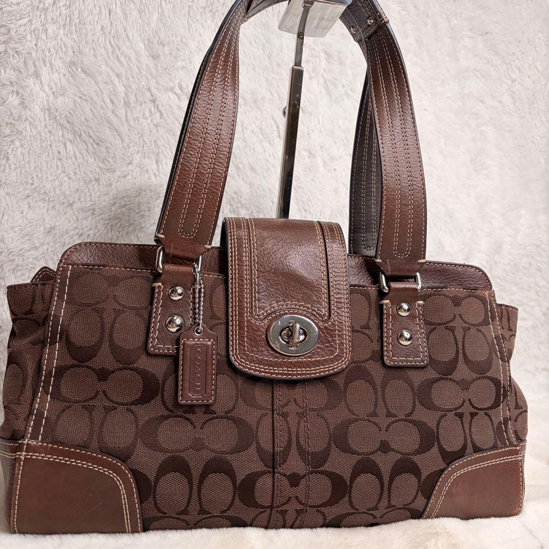 バッグ Vintage Coach One Shoulder Bag Turn Lock