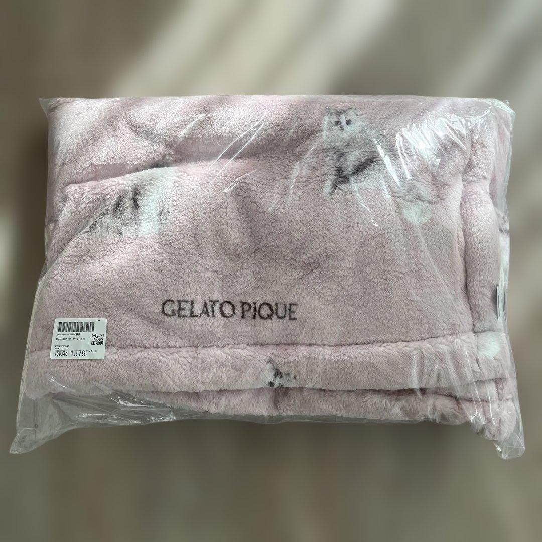 m*n様 gelato pique CAT柄プリント毛布 ピンク F ジェラート