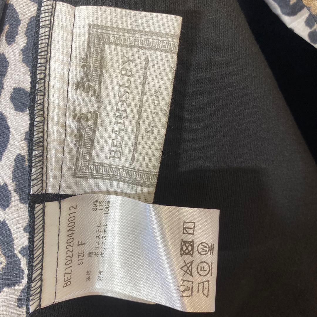 ま*ん様 新品ビアズリーBEARDSLEY レオパード柄ティアードチュニックフリ