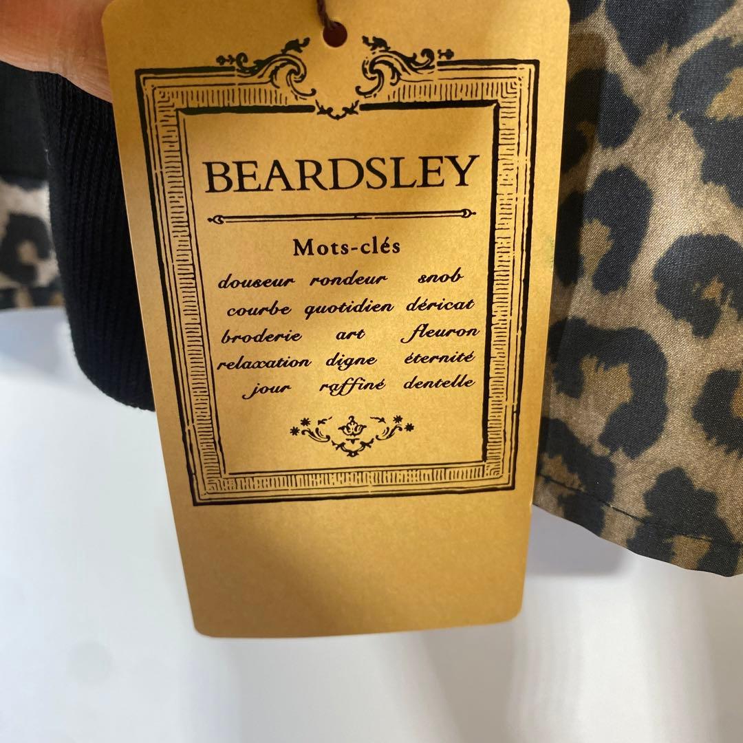ま*ん様 新品ビアズリーBEARDSLEY レオパード柄ティアードチュニックフリ